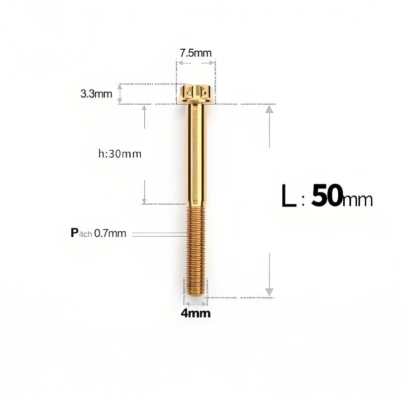 M4 × L30/35/40/45/50mm Titanium Alloy Bolts For Motorcycle