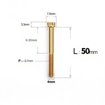 M4 × L30/35/40/45/50mm Titanium Alloy Bolts For Motorcycle