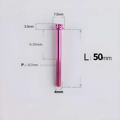 M4 × L30/35/40/45/50mm Titanium Alloy Bolts For Motorcycle