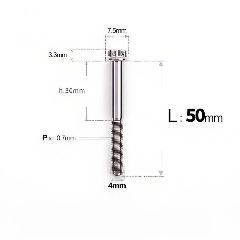 M4 × L30/35/40/45/50mm Titanium Alloy Bolts For Motorcycle