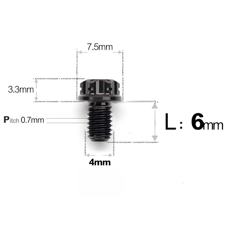 M4 × L6/8/10-25mm Titanium Alloy Bolts For Motorcycle