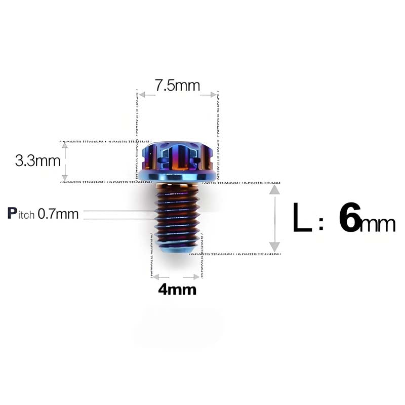 M4 × L6/8/10-25mm Titanium Alloy Bolts For Motorcycle