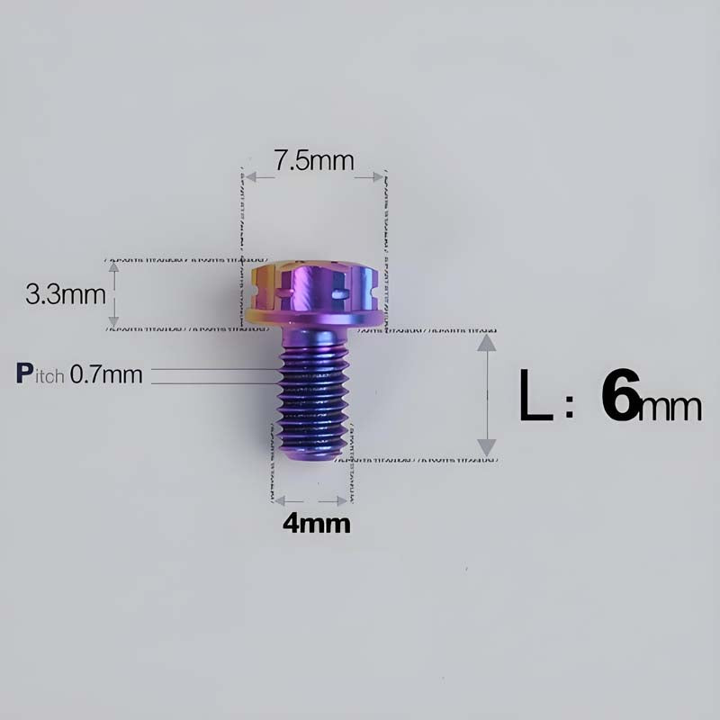 M4 × L6/8/10-25mm Titanium Alloy Bolts For Motorcycle