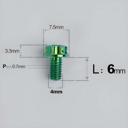 M4 × L6/8/10-25mm Titanium Alloy Bolts For Motorcycle