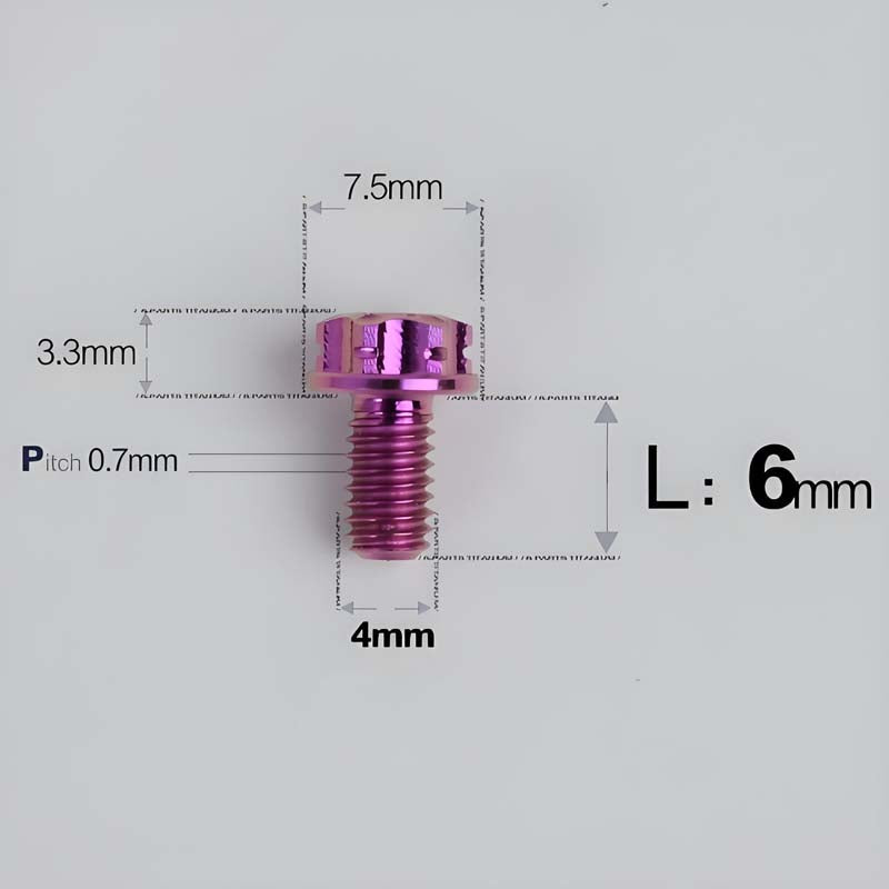 M4 × L6/8/10-25mm Titanium Alloy Bolts For Motorcycle