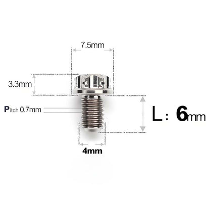 M4 × L6/8/10-25mm Titanium Alloy Bolts For Motorcycle