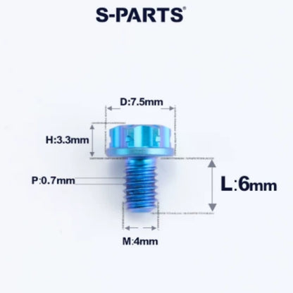 M4 × L6/8/10-25mm Titanium Alloy Bolts For Motorcycle