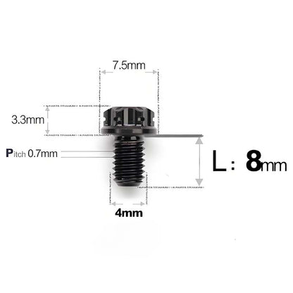 M4 × L6/8/10-25mm Titanium Alloy Bolts For Motorcycle