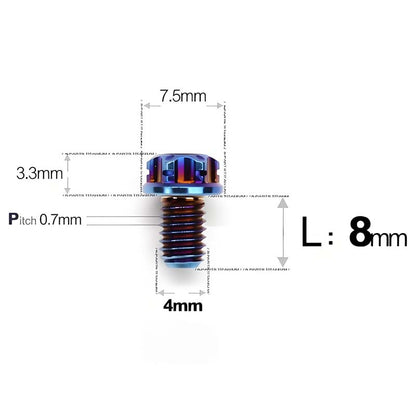 M4 × L6/8/10-25mm Titanium Alloy Bolts For Motorcycle