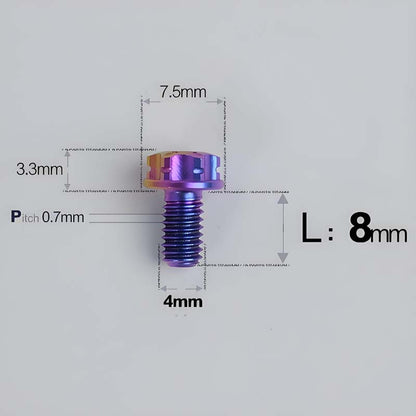 M4 × L6/8/10-25mm Titanium Alloy Bolts For Motorcycle