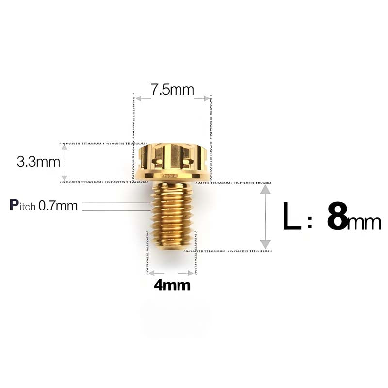 M4 × L6/8/10-25mm Titanium Alloy Bolts For Motorcycle