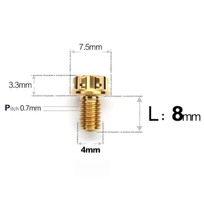 M4 × L6/8/10-25mm Titanium Alloy Bolts For Motorcycle