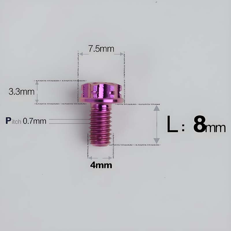 M4 × L6/8/10-25mm Titanium Alloy Bolts For Motorcycle