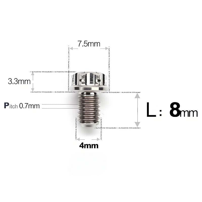 M4 × L6/8/10-25mm Titanium Alloy Bolts For Motorcycle
