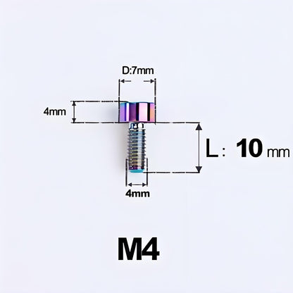M4X6 8/10/12/16/18/20/25mm Titanium Bolts For Bike & Motorcycle