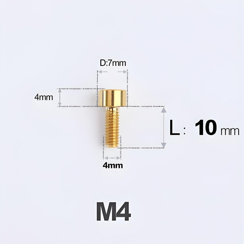 M4X6 8/10/12/16/18/20/25mm Titanium Bolts For Bike & Motorcycle