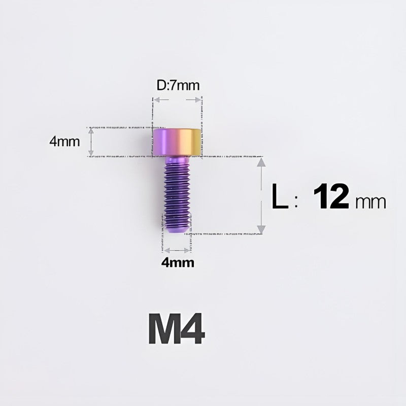 M4X6 8/10/12/16/18/20/25mm Titanium Bolts For Bike & Motorcycle