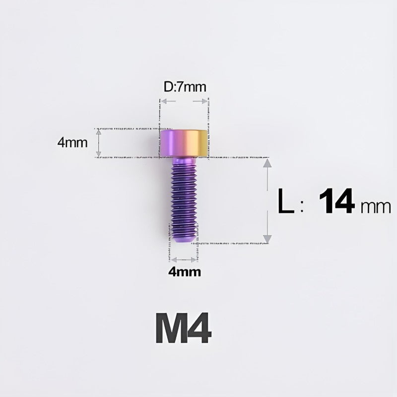 M4X6 8/10/12/16/18/20/25mm Titanium Bolts For Bike & Motorcycle