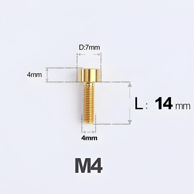 M4X6 8/10/12/16/18/20/25mm Titanium Bolts For Bike & Motorcycle