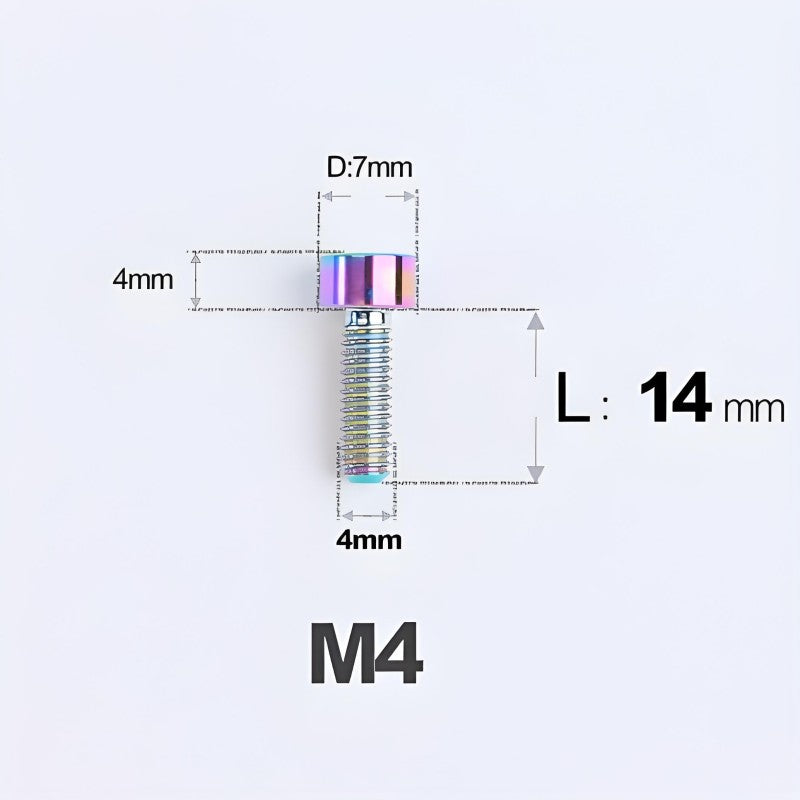 M4X6 8/10/12/16/18/20/25mm Titanium Bolts For Bike & Motorcycle