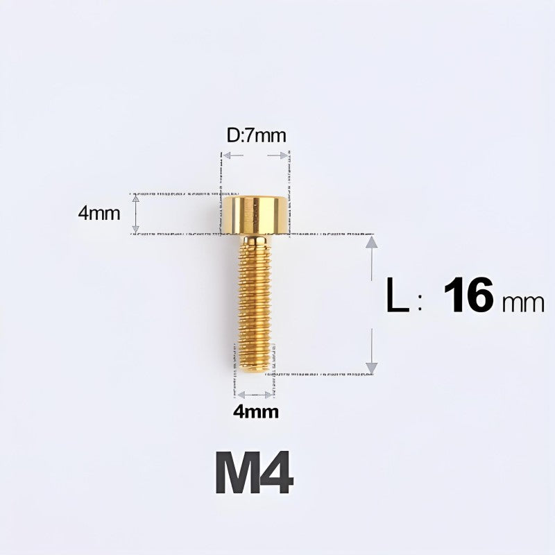 M4X6 8/10/12/16/18/20/25mm Titanium Bolts For Bike & Motorcycle