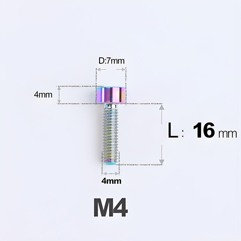 M4X6 8/10/12/16/18/20/25mm Titanium Bolts For Bike & Motorcycle