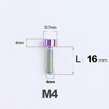 M4X6 8/10/12/16/18/20/25mm Titanium Bolts For Bike & Motorcycle