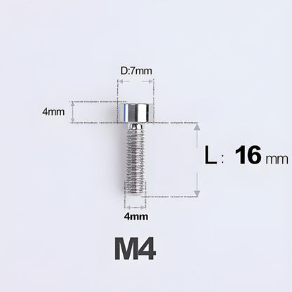 M4X6 8/10/12/16/18/20/25mm Titanium Bolts For Bike & Motorcycle