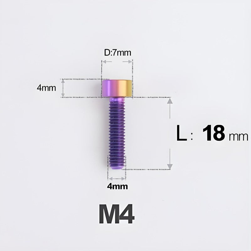 M4X6 8/10/12/16/18/20/25mm Titanium Bolts For Bike & Motorcycle