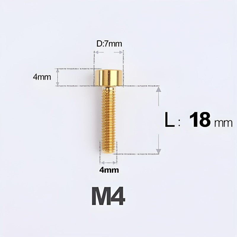 M4X6 8/10/12/16/18/20/25mm Titanium Bolts For Bike & Motorcycle