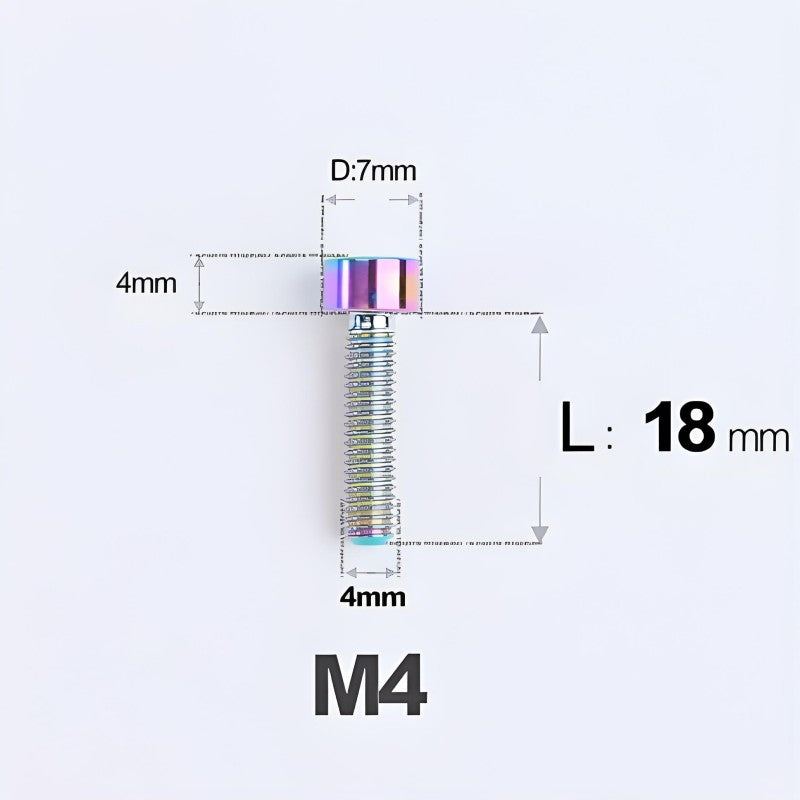 M4X6 8/10/12/16/18/20/25mm Titanium Bolts For Bike & Motorcycle