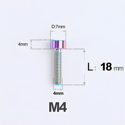 M4X6 8/10/12/16/18/20/25mm Titanium Bolts For Bike & Motorcycle