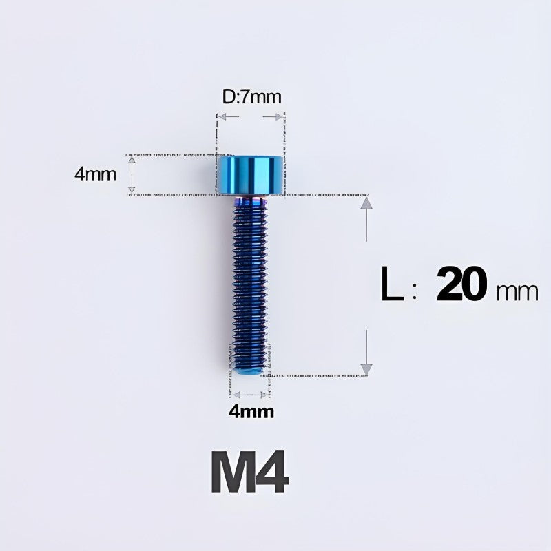 M4X6 8/10/12/16/18/20/25mm Titanium Bolts For Bike & Motorcycle