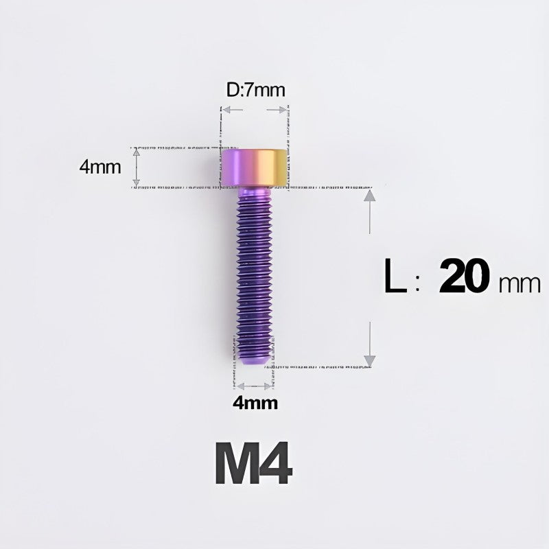 M4X6 8/10/12/16/18/20/25mm Titanium Bolts For Bike & Motorcycle