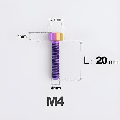 M4X6 8/10/12/16/18/20/25mm Titanium Bolts For Bike & Motorcycle