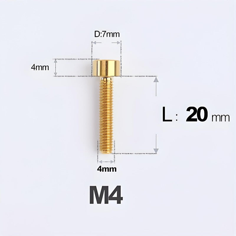 M4X6 8/10/12/16/18/20/25mm Titanium Bolts For Bike & Motorcycle