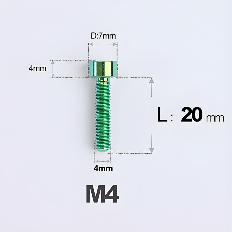 M4X6 8/10/12/16/18/20/25mm Titanium Bolts For Bike & Motorcycle
