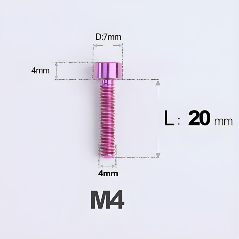 M4X6 8/10/12/16/18/20/25mm Titanium Bolts For Bike & Motorcycle