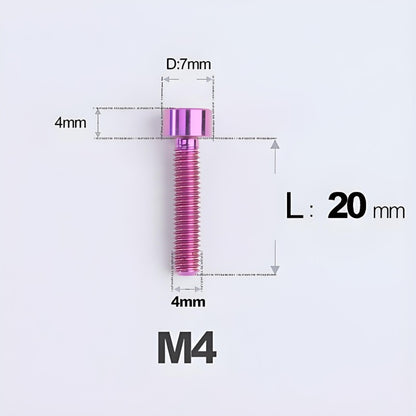 M4X6 8/10/12/16/18/20/25mm Titanium Bolts For Bike & Motorcycle