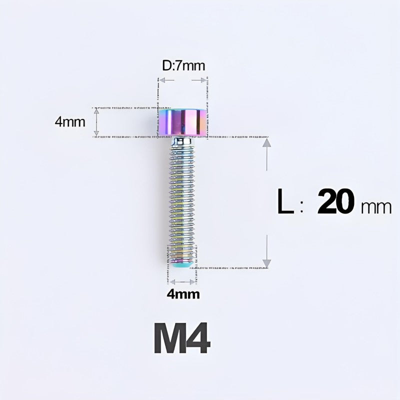M4X6 8/10/12/16/18/20/25mm Titanium Bolts For Bike & Motorcycle