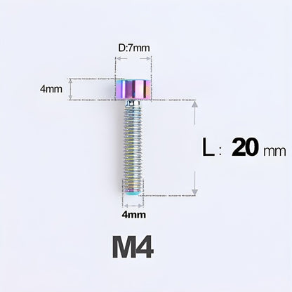 M4X6 8/10/12/16/18/20/25mm Titanium Bolts For Bike & Motorcycle