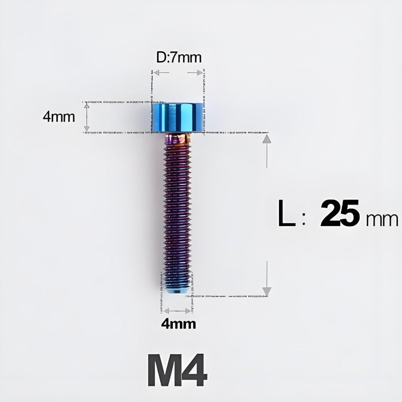 M4X6 8/10/12/16/18/20/25mm Titanium Bolts For Bike & Motorcycle