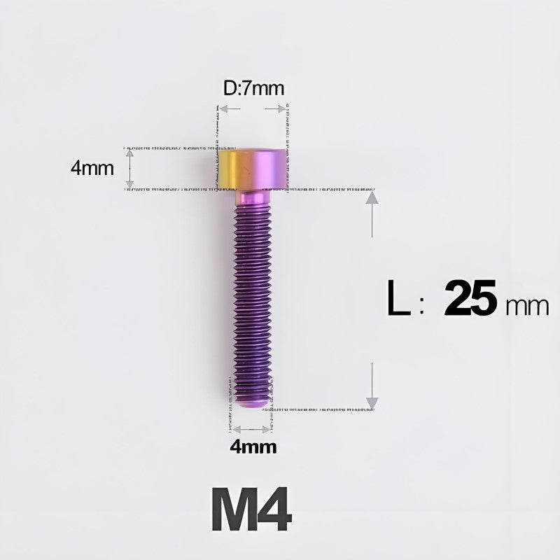 M4X6 8/10/12/16/18/20/25mm Titanium Bolts For Bike & Motorcycle