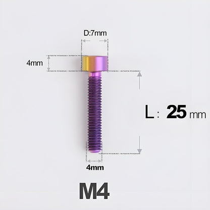 M4X6 8/10/12/16/18/20/25mm Titanium Bolts For Bike & Motorcycle