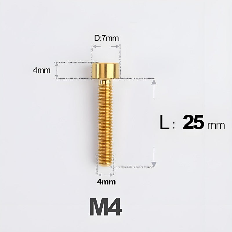 M4X6 8/10/12/16/18/20/25mm Titanium Bolts For Bike & Motorcycle