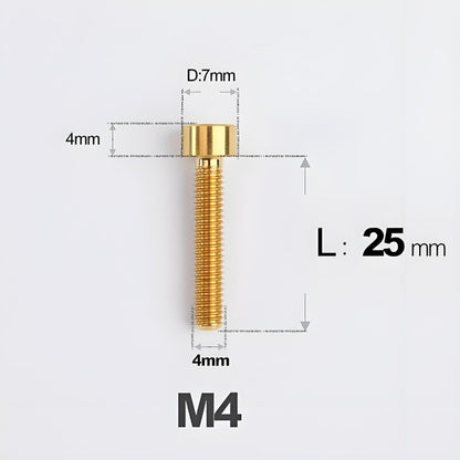 M4X6 8/10/12/16/18/20/25mm Titanium Bolts For Bike & Motorcycle