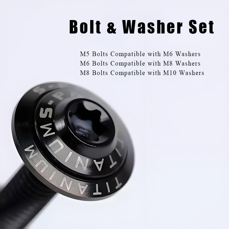 M5 x 6-50MM Titanium Bolts and M6 Washers Kit for Motorcycle Modification