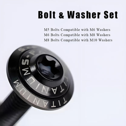 M5 x 6-50MM Titanium Bolts and M6 Washers Kit for Motorcycle Modification