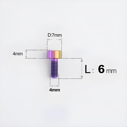 M4X6 8/10/12/16/18/20/25mm Titanium Bolts For Bike & Motorcycle