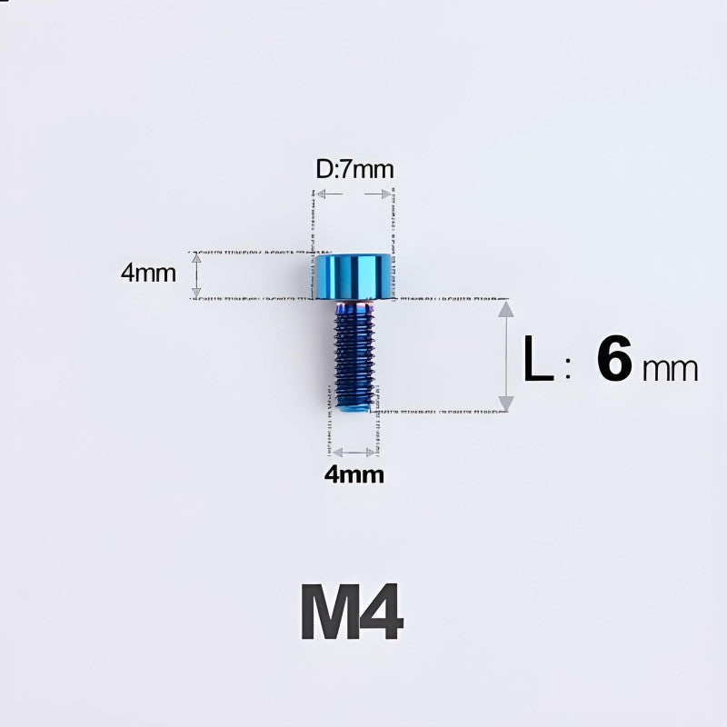 M4X6 8/10/12/16/18/20/25mm Titanium Bolts For Bike & Motorcycle
